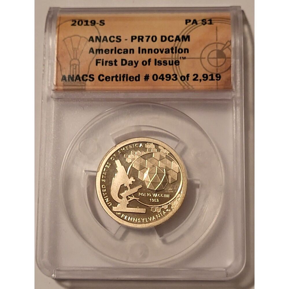 2019 S American Innovation Dollar Pennsylvania Proof PR70 DCAM PCGS FDI
